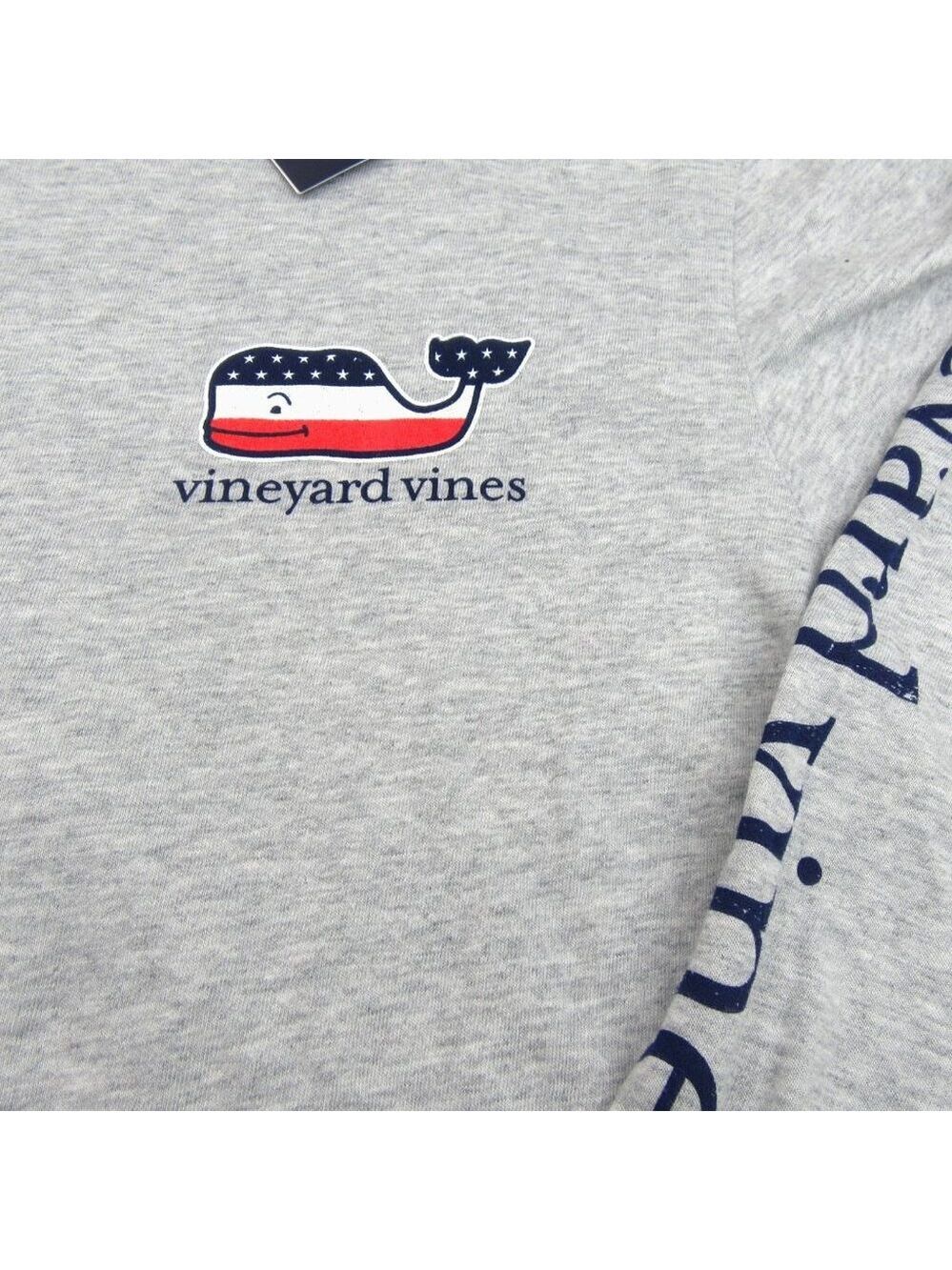 Vineyard Vines Graphic USA Hoodie Mens Size Small Grey Heather Long Sleeve NEW - Picture 5 of 13